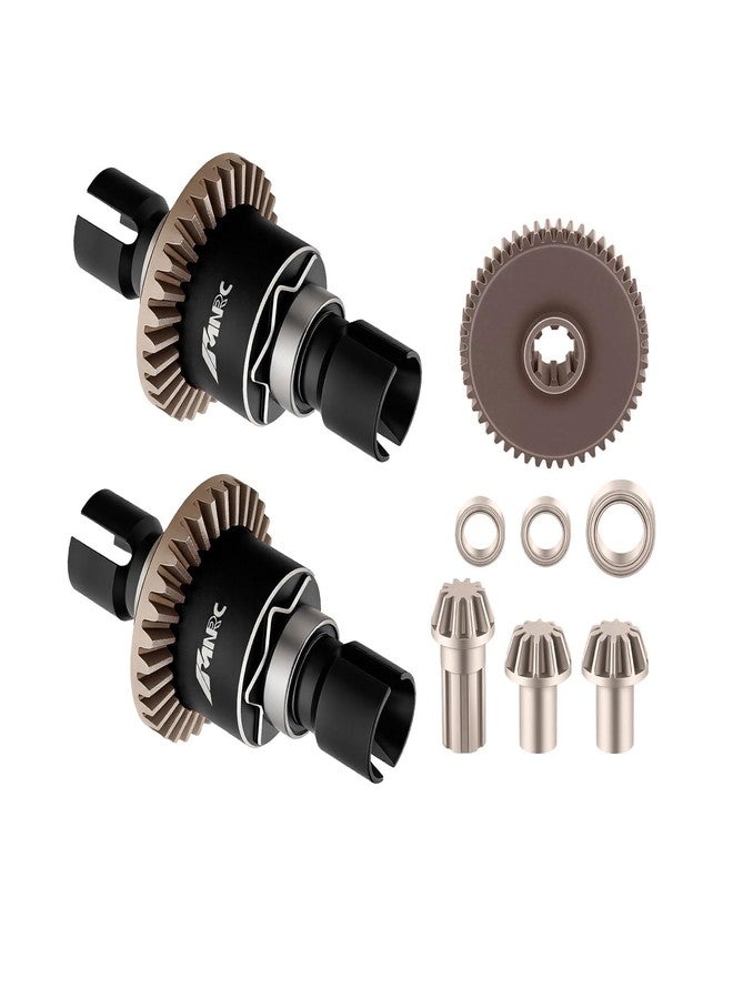 NMNRC Alloy Front Rear Differential Diff & Spur Input Gear Kit for HyperGO 1/16 H16BM H16PL H16GT H16DR 16207 16208 16209 16210 1/14 H14BM 14209 14210 14301 14303 Upgrades Part Black - Image 1